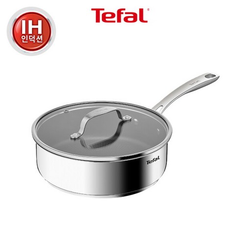 테팔 인덕션 스테인리스 스틸 3X 퍼펙트 레지스트 소테팬, 24cm, 1개