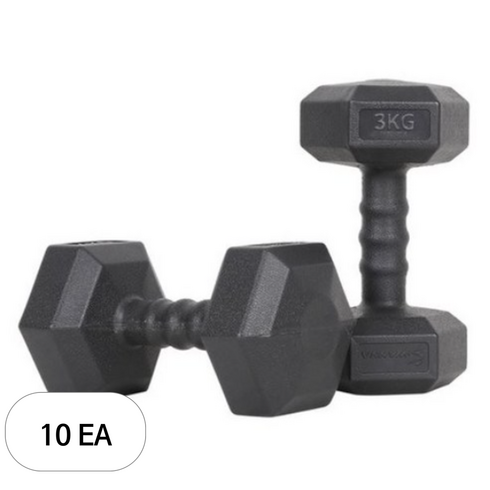 아이워너 맨즈 육각아령 블랙, 3kg, 10개