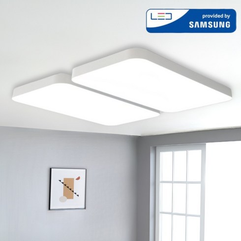 삼성 국산 거실등 LED 120W 플리커프리 뉴심플 거실조명, 화이트