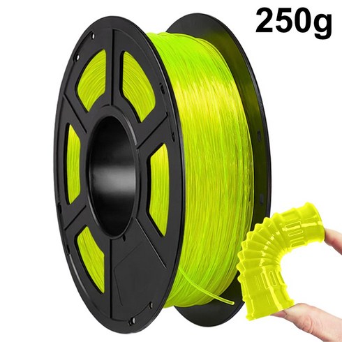 TPU 투명 녹색 부드 3D 프린터 소모품 250g 투명 파란색 1.75MM 3D 프린터 소모품 유연 투명 레드 탄성 투명 퍼플 tpu 투명 주황색 재료 필라멘트 인쇄 250G, TPU 투명 노란색