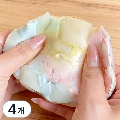 샤오홍슈 KC인증 왁뿌볼 왁스뿌시기 말랑이 대형6cm, 4개, 56g, 마카롱