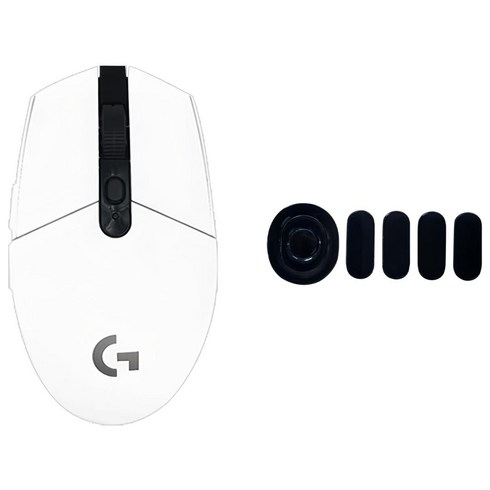 로지텍 G304 LIGHTSPEED 게이밍 무선 마우스 M-R0071 + 피트 세트, 화이트(마우스)