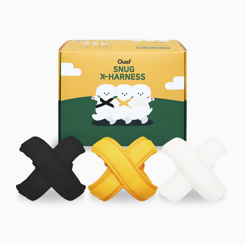 오우프 반려견 스너그 X형 하네스, 노랑, 1개