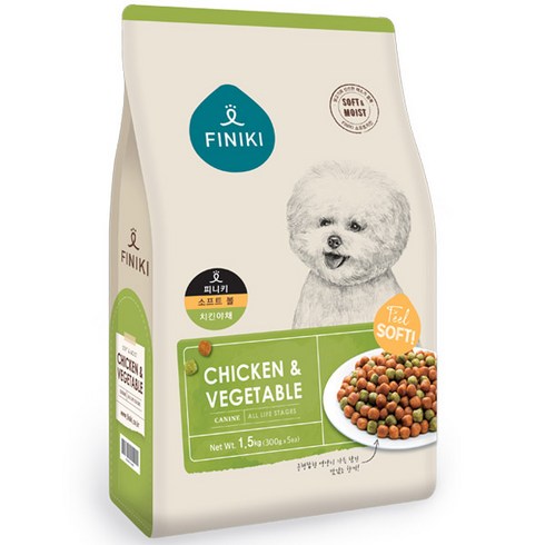 피니키 소프트볼 치킨야채 강아지 건식사료, 닭+야채, 1.5kg, 1개