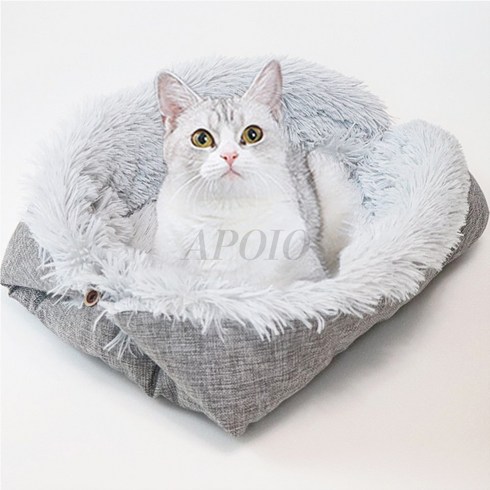 APOIO 소프트 다용도 사계절용 반려동물 방석 고양이 쿠션, 1개, 그레이