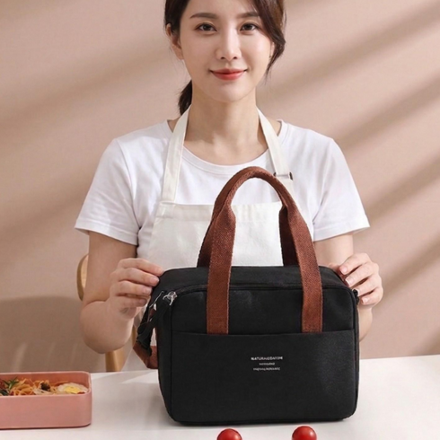 사봄 직장인 도시락가방 보온백 보냉백 런치백, 1개, 모던블랙