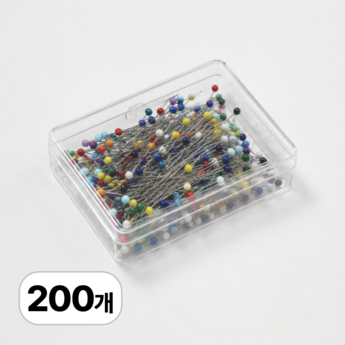 로멀리 유리 구슬핀 38mm, 200개, 혼합색상