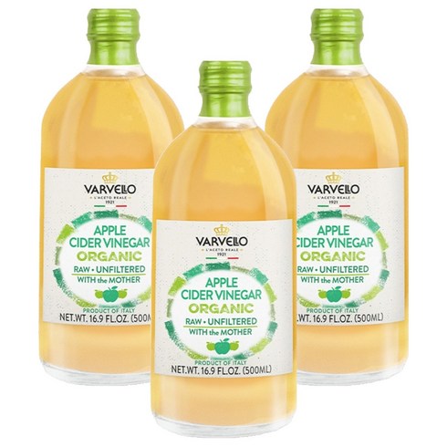 발베로 유기농 애플 사이다 비네거, 500ml, 3개