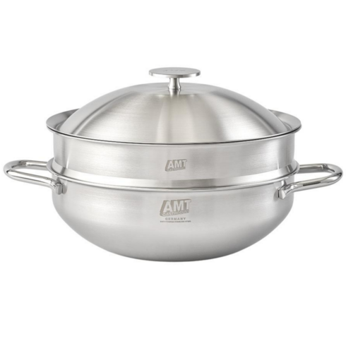 AMT 코닉 316Ti 스텐 통5중 파티웍, 실버, 1개, 28cm