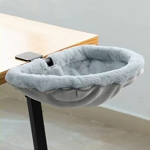 책상 고양이 침대 접이식 고양이 해먹 편안한 고양이 소파, 1개, 그레이