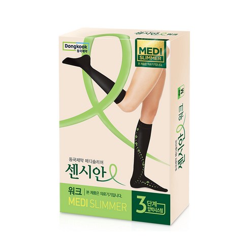 센시안 워크 니하이 압박 스타킹 블랙, 1개, 종아리/무릎형