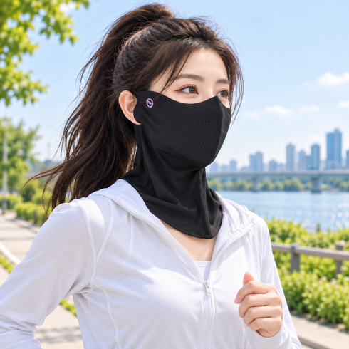 1+1 자외선차단 마스크 페이스 넥커버 쿨 자전거 러닝 골프 등산 냉감 KC인증, 1세트, 그레이