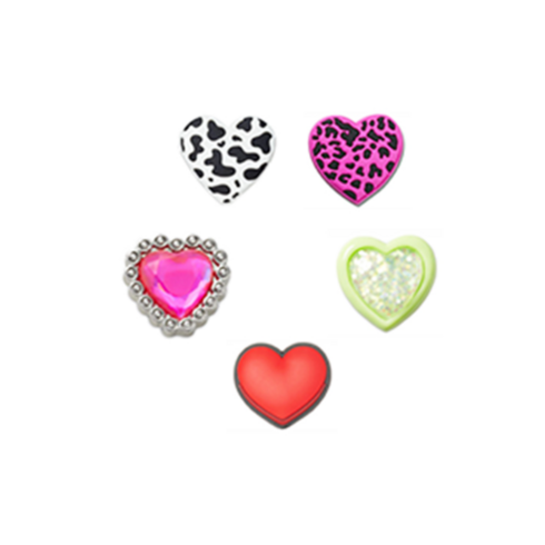 크록스 NC고잔 정품 지비츠 10014114 Hearts 5 Pack