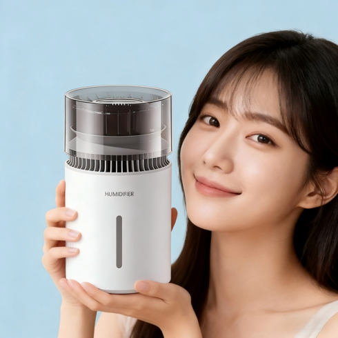laderive무선 가습기 미니 무안개 음이온 3L 정화 UV 살균 초음파 가습기, 화이트