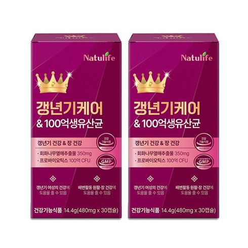 여성 갱년기 유산균 YT1+갱년기 케어 100억 유산균세트/프리미엄 여성 갱년기 케어 100억 생 유산균 식약청인증 영양제, 2개, 30회분