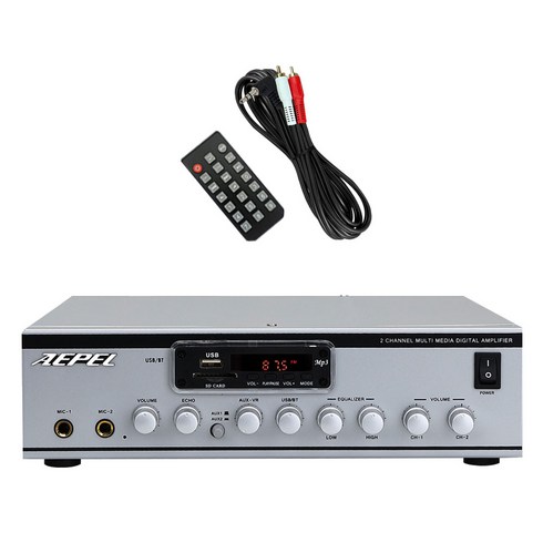 에펠 국산 AP-200U2S+PC케이블+리모콘 2채널 200와트 블루투스 매장용앰프 카페 음식점 매장 미용실 네일아트 업소용앰프 AEPEL, 단품, AP-200U2S+PC케이블