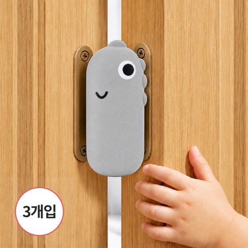 루바노 문닫힘 손끼임방지 공룡, 3개, 그레이