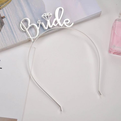 올리브파티 브라이드 머리띠 브라이덜샤워 파티용품 Bride, 1개, 실버