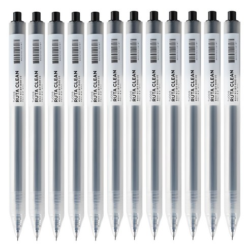 투코비 루타클린 BOCAI 반투명 매트바디 중성펜 0.5mm, 블랙, 12개