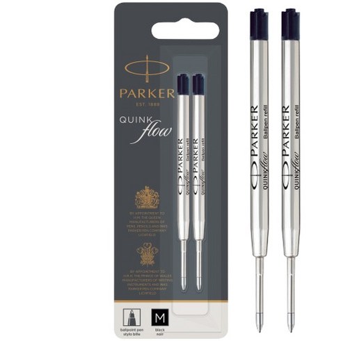 파카 큉크플로우 볼펜심 M 1.0mm, 흑색, 2개