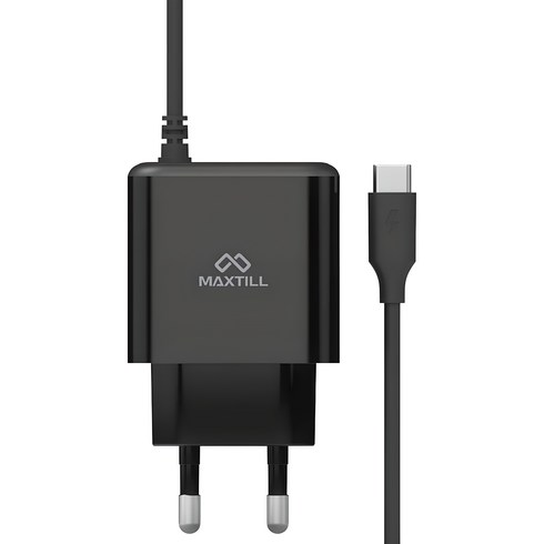 맥스틸 25W C타입 일체형 PPS 초고속 충전 케이블 GM-TCW25C, 1개, 블랙