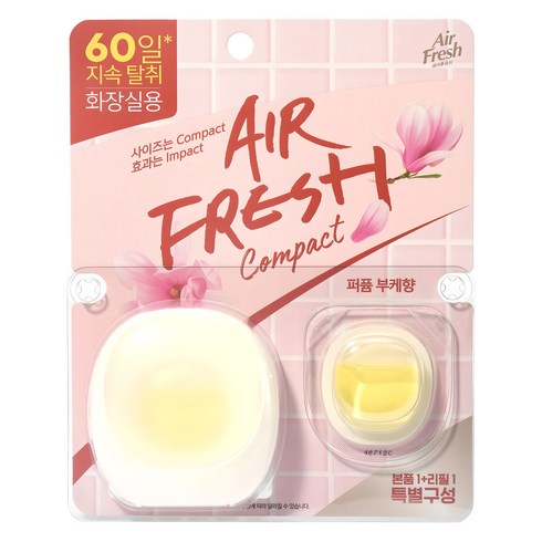 에어후레쉬 컴팩트 방향제 퍼퓸 부케향 본품 6ml + 리필 6ml 세트, 12ml, 1개