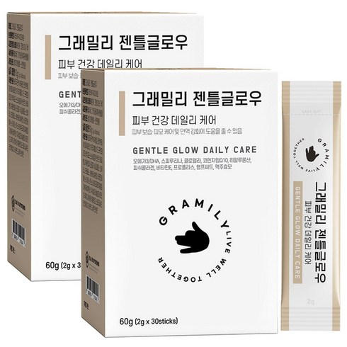 그래밀리 젠틀글로우 강아지 고양이 피부 피모 영양제, 피부/피모, 2개, 30회분