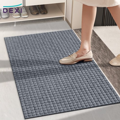 DEXI 1개 바닥 출입구 발판 매트 웰컴 현관 미끄럼방지 발매트 그레이 도어매트, Grey