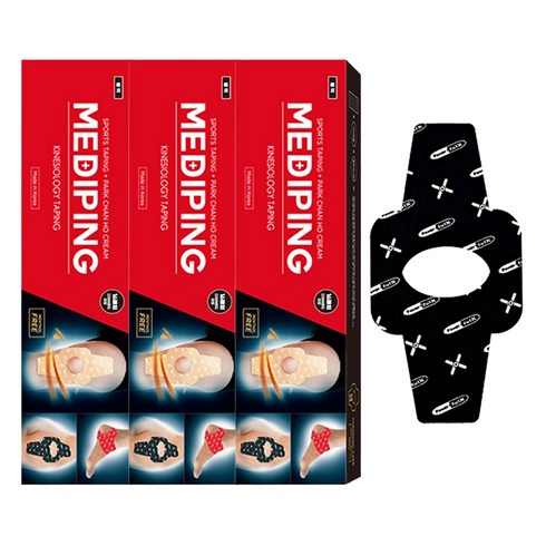 파워풀엑스 메디핑 다이아몬드타입 근육테이프 블랙, 16개입, 3개