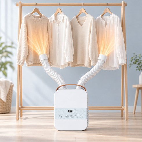 Luxeed 휴대용 의류건조기 듀얼 열풍 의류 신발 건조 원룸용, 화이트, BW103