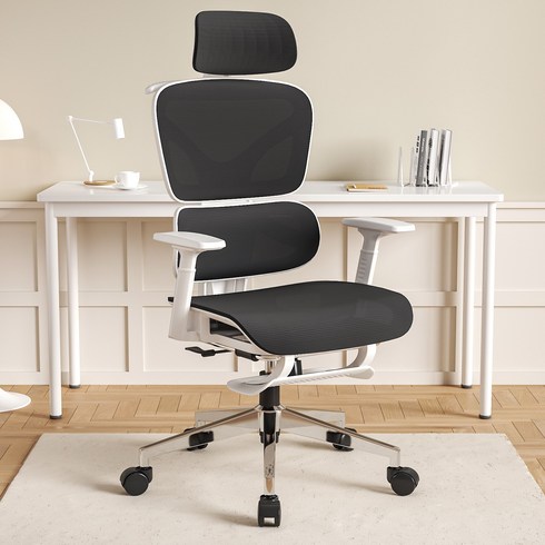 투에스리빙 풀메쉬 인체공학 3D 허리 편한 게이밍 컴퓨터 의자, 블랙B