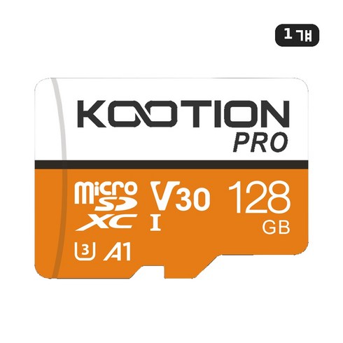 KOOTION PRO 마이크로SD 카드 UHS-I U3 V30 A1 고속 메모리카드, 1개, 128GB