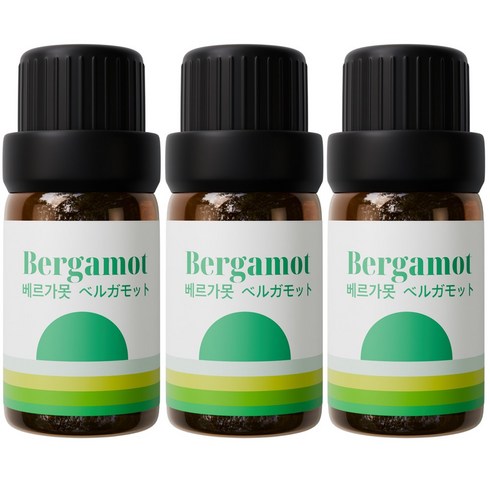 1+1+1 천연 아로마오일 에센셜오일, 베르가못오일, 10ml, 3개