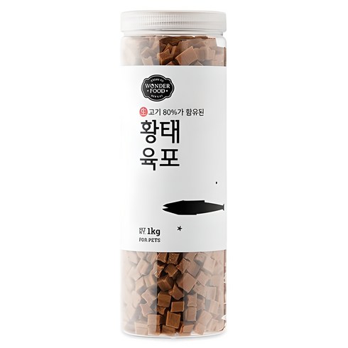 원더푸드 강아지 고기가득 담은 져키, 황태, 1kg, 1개