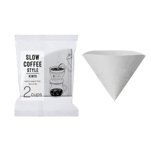 킨토 2컵 코튼 페이퍼 커피필터 SCS-02-CP 27633, 1세트