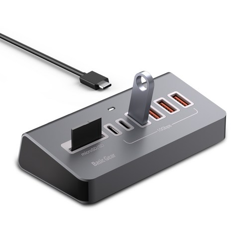 베이직기어 버티컬 8in1 C타입 10Gbps USB 멀티허브, 1개