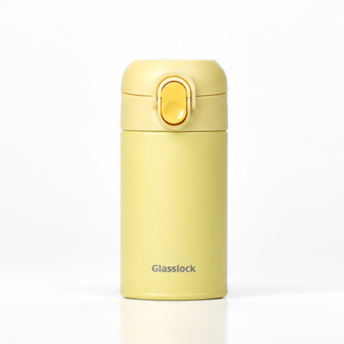 글라스락 플레인 원터치 텀블러, 레몬소르베, 350ml, 1개