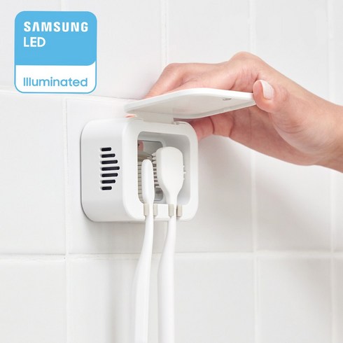 프리쉐 삼성전자 UV-C LED 2구 무선 히팅 바람건조 칫솔살균기, 화이트, TS-880