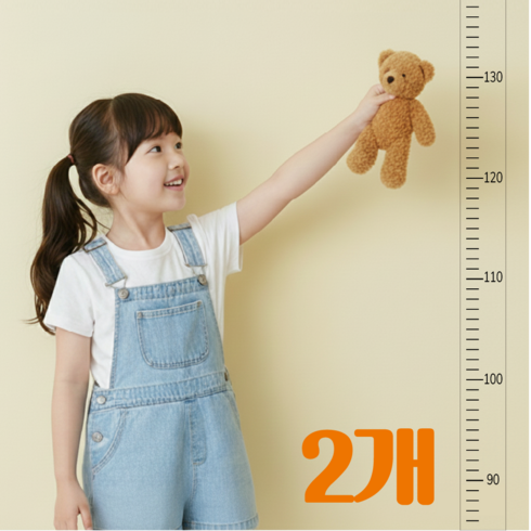 키재기 벽 스티커 성장기록 인테리어, 투명
