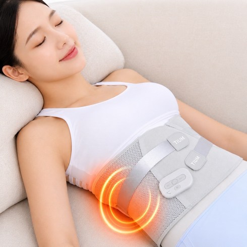 티움 프리미엄 저주파 EMS 마사지기 치료기 온열 허리 진동 마사지 벨트, 그레이, TIUMM-DSMP2