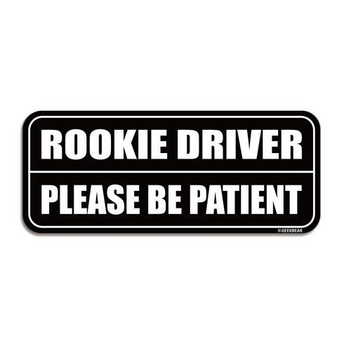 긱베어 루키드라이버 차량용 자석 마그넷 ROOKIE DRIVER 뉴드라이버 초보운전 NEW DRIVER, 블랙, 1개
