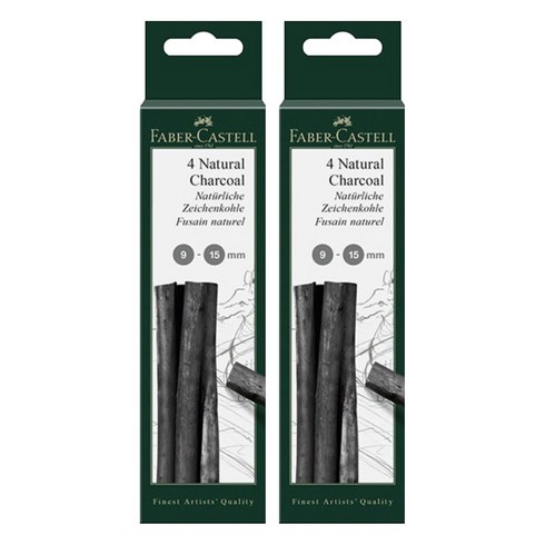 파버카스텔 PITT 목탄 블리스터 스틱 9-15mm x 4p 129498, 블랙, 2개