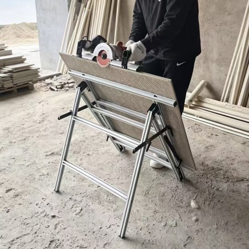 접이식타일커터기작업대 다용도 접이식 우마사다리 높이조절 DIY 목공 공구 작업발판 경량 안전 작업테이블, 1개