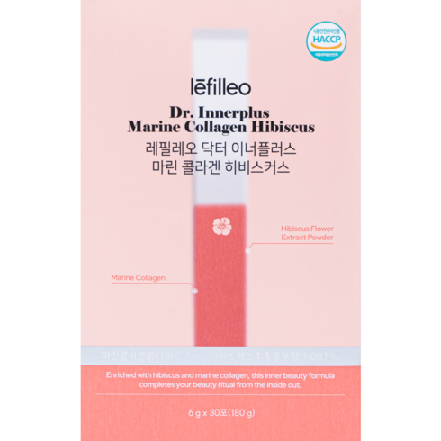[본사공식] 레필레오 닥터 이너플러스 마린 콜라겐 히비스커스_diet 감량 도움_초 저분자 콜라겐 상큼한 맛 애사비 포뮬러_파우더 스틱, 30개, 6g