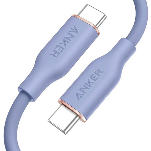 앤커 3세대 파워라인 플로우 USB C-C타입 PD 고속충전 100W 케이블, 180cm, 퍼플 그레이, 1개