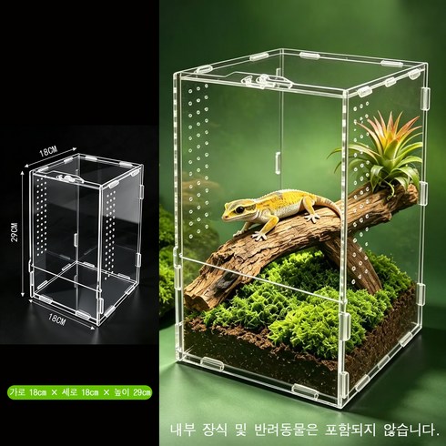 아크릴 파충류집 도마뱀집, 1개, 투명
