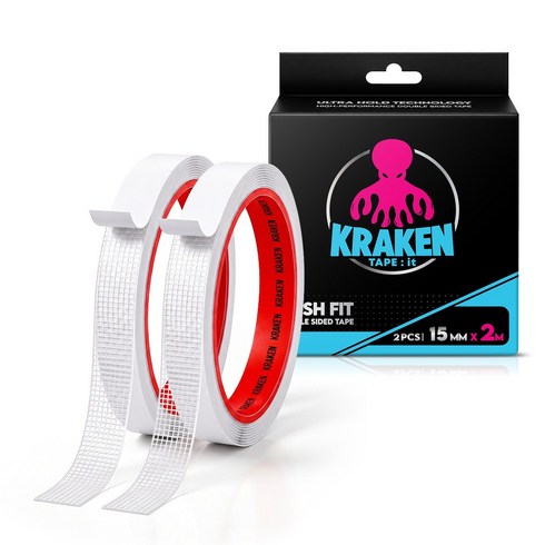 크라켄 다용도 초강력 실리콘 양면테이프 15mm x 2m 투명, 2개