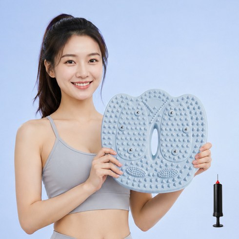 HULULU 가정용 에어 지압 스텝퍼 공기주입 발마사지 안마기 지압판, 블루