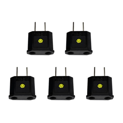 220V 플러그 110V 콘센트 변환 젠더 모양만 변환 전압 변환 아님 프리볼트 기기 전용 미국 일본 대만 필리핀 여행용, 5개, 블랙, 45mm