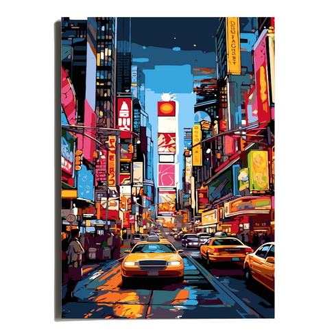원그리드 DIY 명화그리기 세트 캔버스 유화 그림그리기, 잠들지 않는 도시, 1개